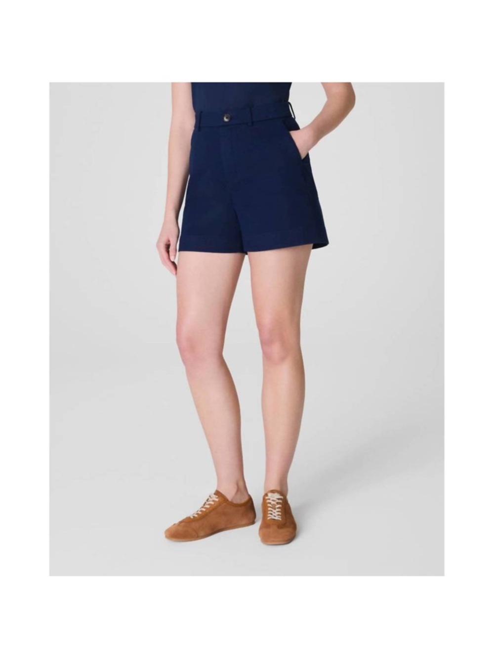 SPANX stretch twill shorts in timeless navy - Picture 4 of 9